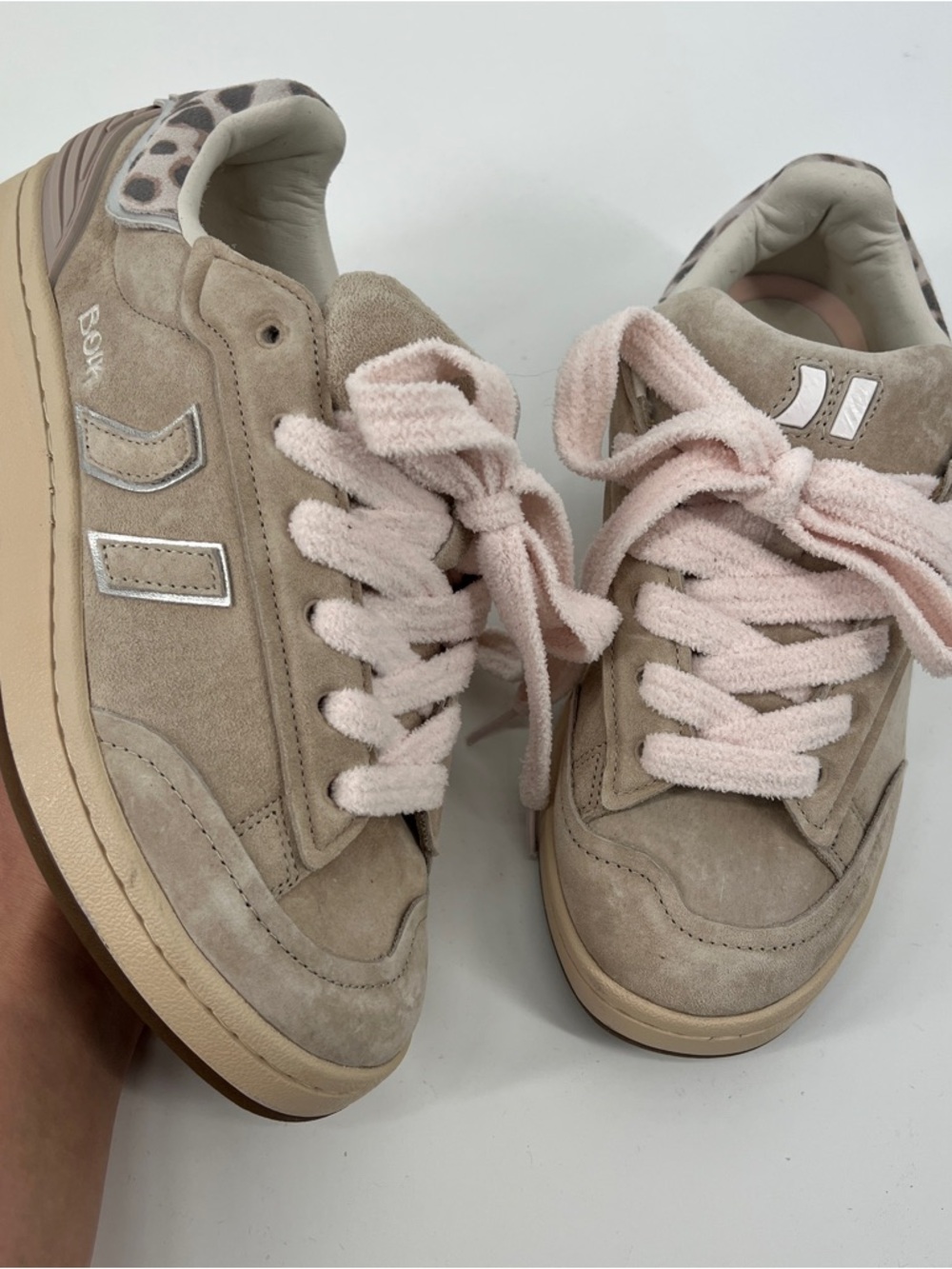Coolway Bolk Sand Cream Suede Lace Up Chunky Streetwear Sneakers Women's 9